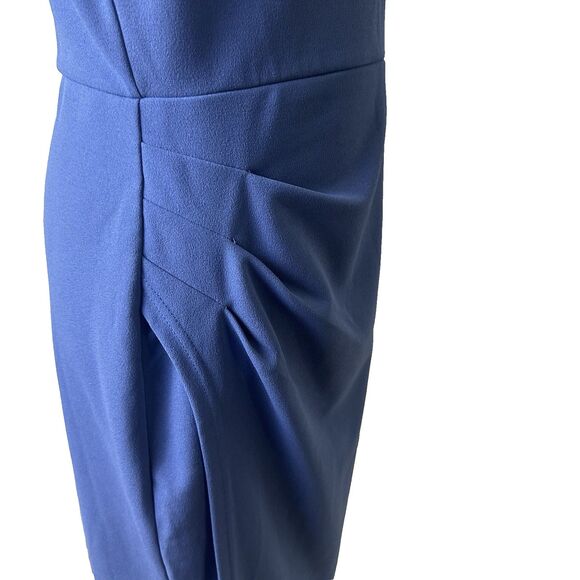 Grace Karin Women’s Ruched Sleeveless Sheath Dress L Blue Stretch Elegant New - Picture 11 of 11